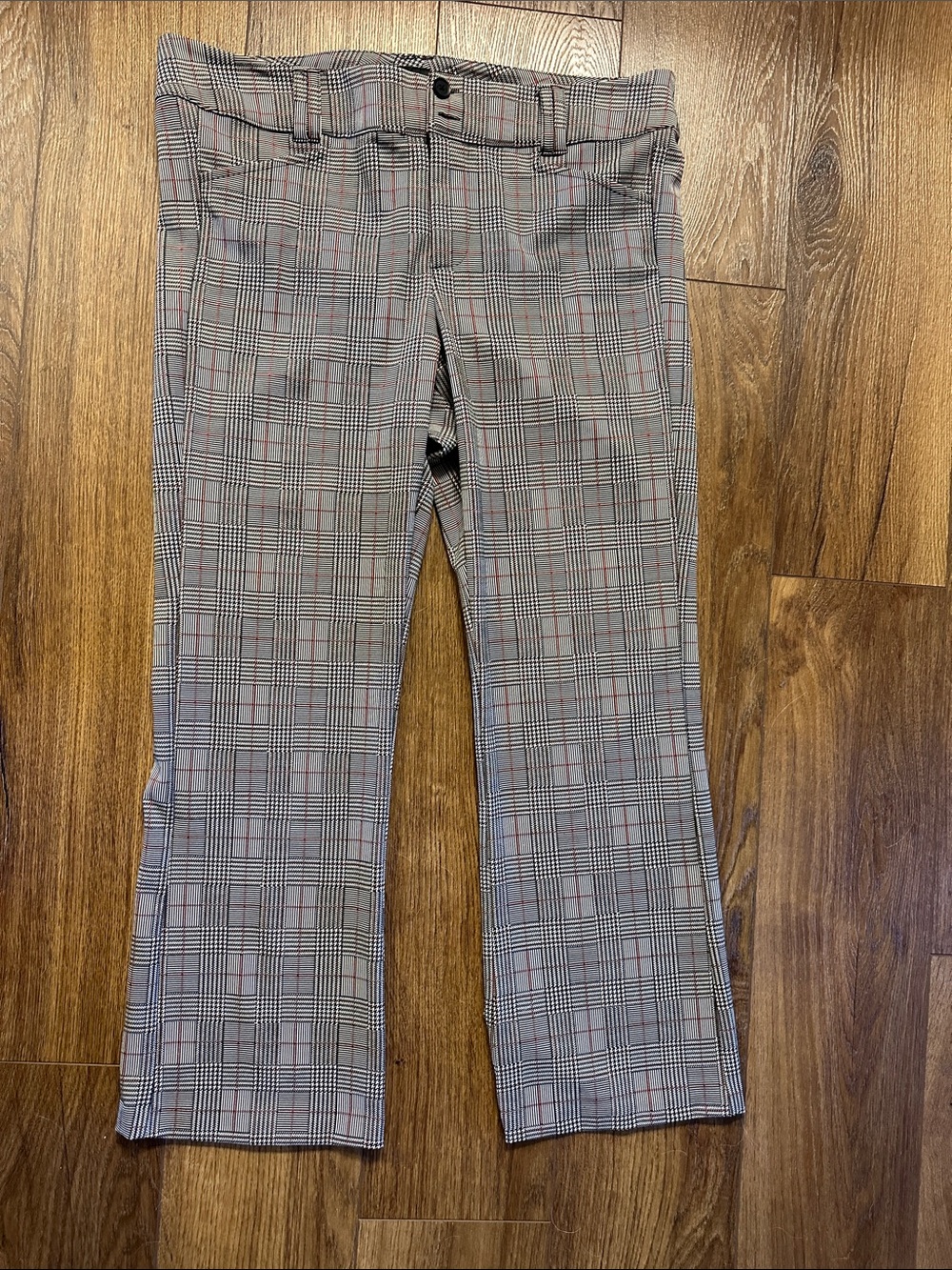 Torrid Jacquard Plaid Trouser Boot Studio Double Knit High Rise Pants, 18R